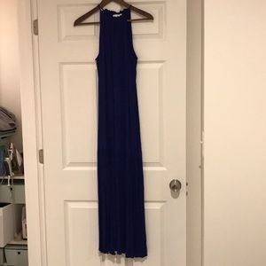 Royal Blue High neck Maxi Dress W8